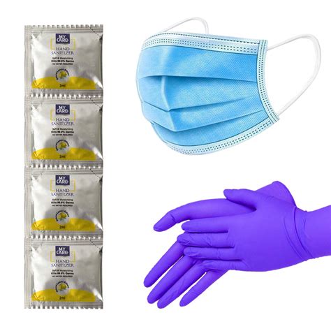 Honeywell HSP004 Office Safety Pack with 3 Ply Mask, Disposable Gloves ...