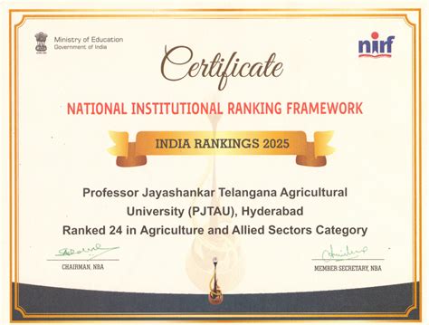 PROFESSOR JAYASHANKAR TELANGANA STATE AGRICULTURAL UNIVERSITY