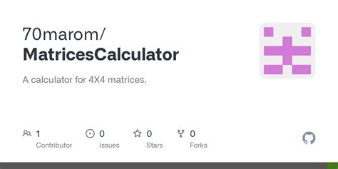 GitHub - 70marom/MatricesCalculator: A calculator for 4X4 matrices.