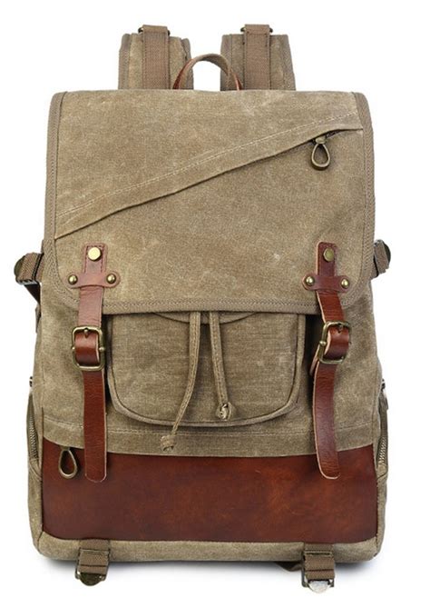 INSGS Laptop Backpacks Male Waterproof Canvas Shoulders High Capacity ...