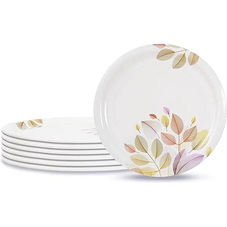 Buy KONVIO Melamine Dinner Full Size Plates Set of 6, Unbreakable ...