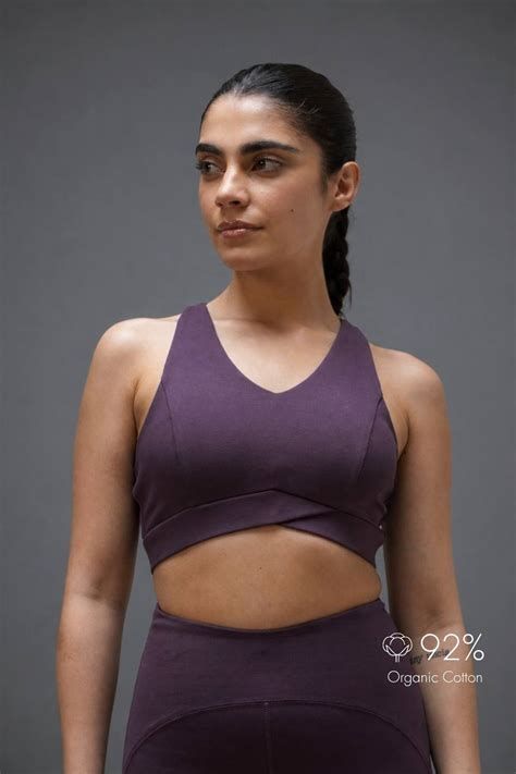 Organic Cotton Max Support Sports Bra (Plum)