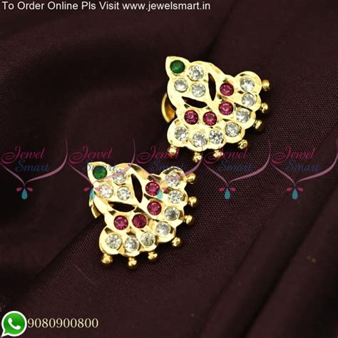 Handmade Kammal Traditional Gold Ear Studs Designs Getti Metal ...