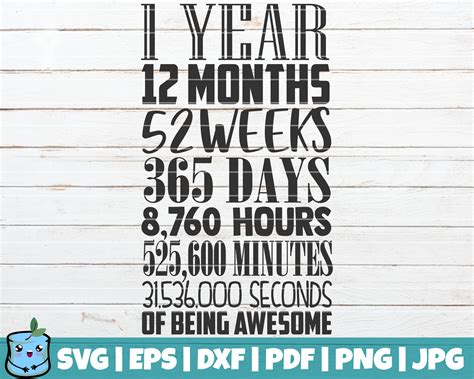 1 Year months Weeks Days Hours Minutes Seconds Of Being | Etsy