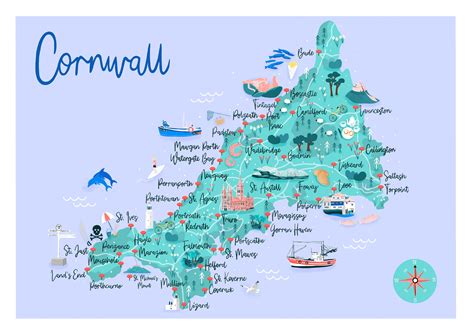 Cornwall Map Blome's Map Of Cornwall — Bryars & Bryars