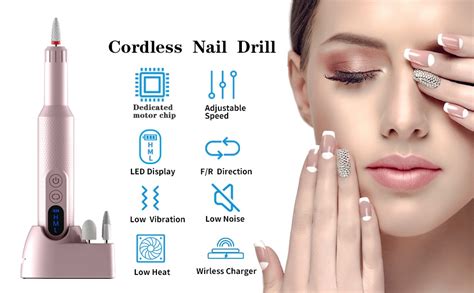 DOBROS Cordless Nail Drill machine Professional with 6 Sanding Bands ...
