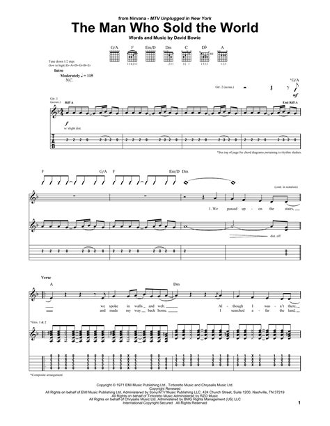 The Man Who Sold The World by Nirvana - Guitar Tab - Guitar Instructor