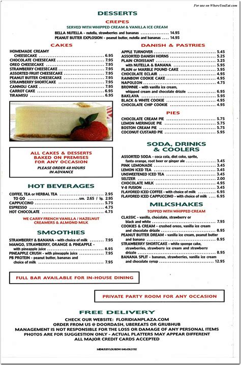 Floridian Plaza Diner Restaurant in Brooklyn / Menus & Photos