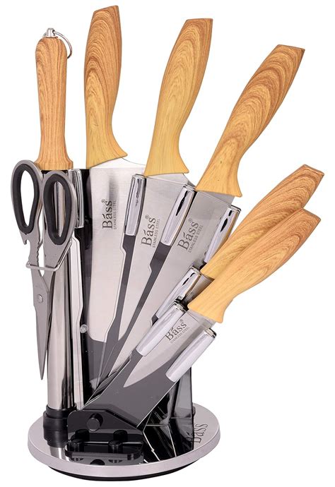 Buy BASS Stainless Steel Bass Knife Set, 7-Piece, Silver & Brown Online ...