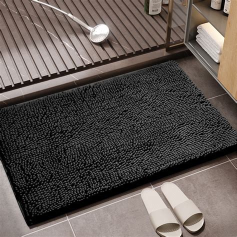 Shilucheng Luxury Chenille Bath Rug, Non-Slip Soft Absorbent Bath Mats ...