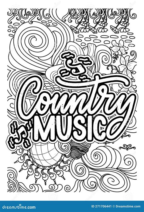 Country Music Inspirational Quote Coloring Pages for Adults, Country ...