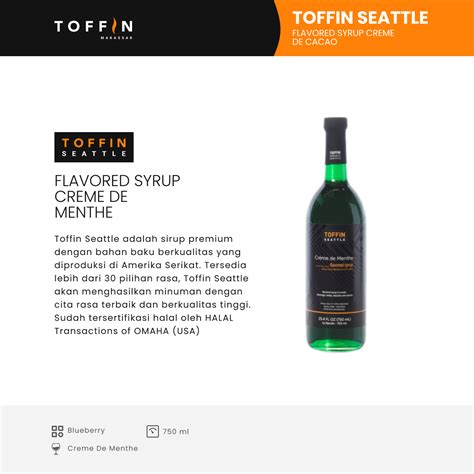 Flavored Syrups Crème De Menthe - TOFFIN MAKASSAR