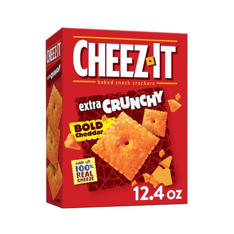 Pack of 2 Cheez-It Extra Crunchy Cheese Crackers, Baked Snack Crackers ...