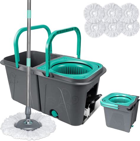 Midyb Mop and Buckets Sets Spin, Mop and Buckets Sets with Detachable ...