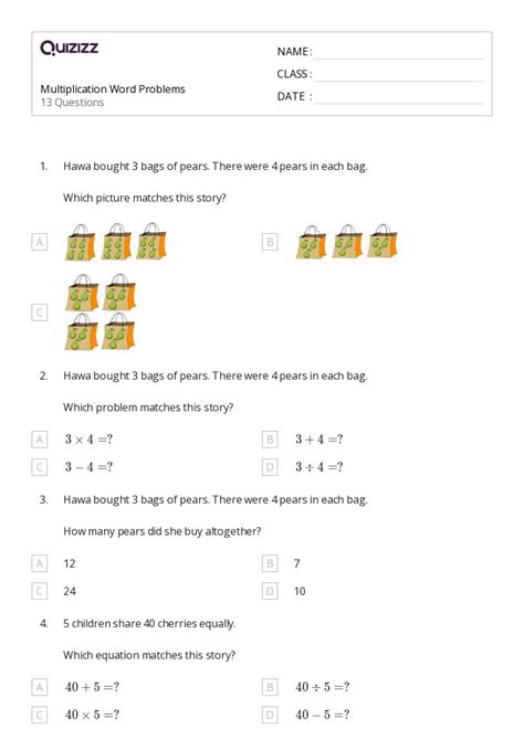 Multiplication Word Problems Grade 2 PDF 的图像结果