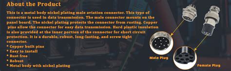 Electronic Spices GX16 5 Pin 5a Male and Female Metal Aviation ...
