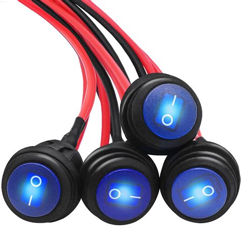 Mankk Waterproof Blue LED Rocker Switch Kit for Cars, India | Ubuy