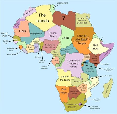 Literal meaning and origin of country names in Africa. African Map ...