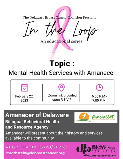 In the Loop: Mental Health Services with Amanecer in English – Delaware ...