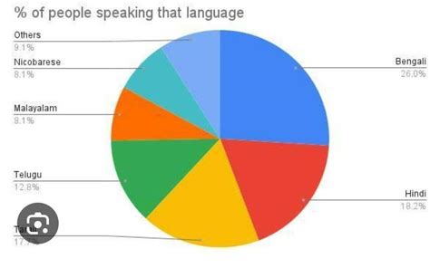 draw a bar graph on language spoken in Andaman and Nicobar Islandspls ...