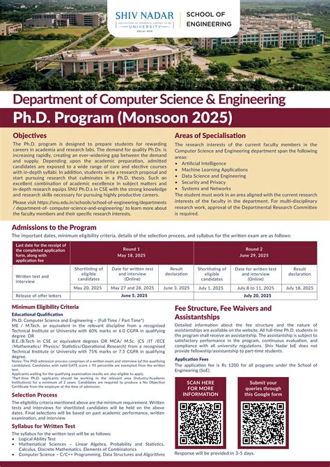 Hypothetical Summary of SNU CSE PhD Program (Monsoon 2025): | PDF