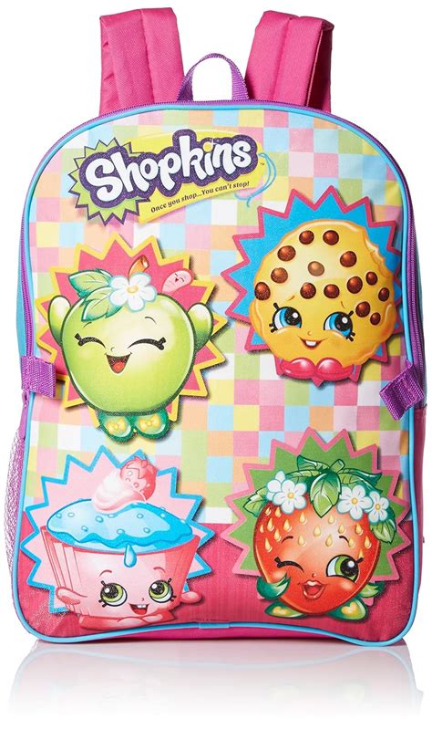 Shopkins Little Girls Backpack with Lunch Kit, Blue, One Size : Amazon ...