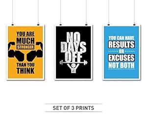 LAB NO 4 Gym Motivational Quote Poster in A2 Size (Set of Three ...