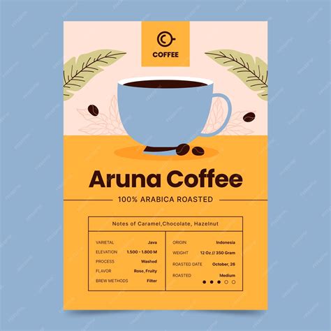 Free Vector | Hand drawn coffee label design template