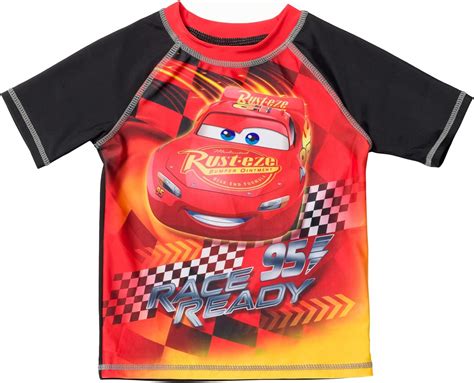 Buy Disney Pixar Cars Lightning McQueen Rash Guard and Swim Trunks ...