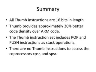 Image result for Thumb Programming Model of Arm Controller