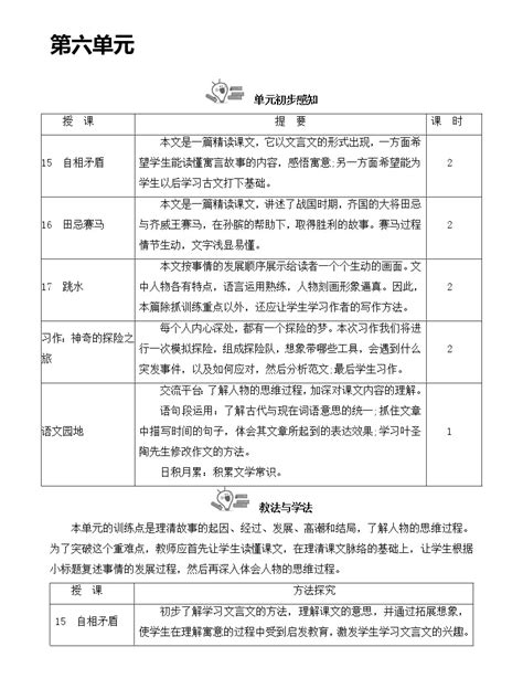 2020-2021学年第六单元单元综合与测试教学设计-教习网|教案下载