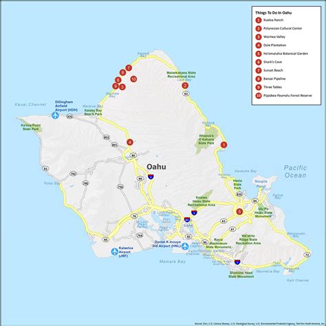 Map of Oahu Island, Hawaii - GIS Geography