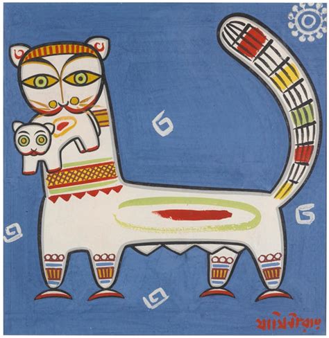 Untitled (Cat with Kitten) by Jamini Roy | Buy Posters, Frames, Canvas ...