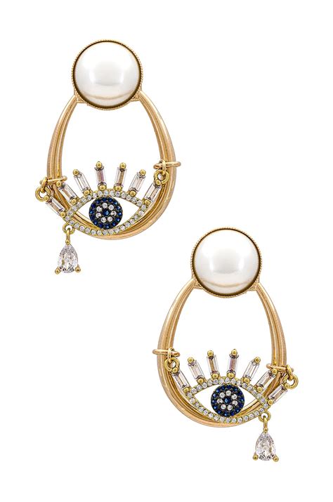 Anton Heunis Crying Eye Hoop Earrings in Gold | REVOLVE