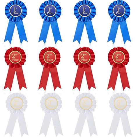 MTLEE Award Ribbon Rosette Set Satin Participation Ribbon Honorable ...