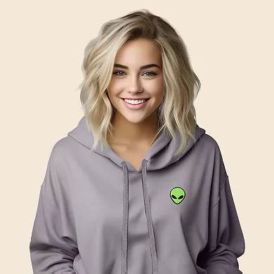 Dalix Alien Cropped Fleece Hoodie