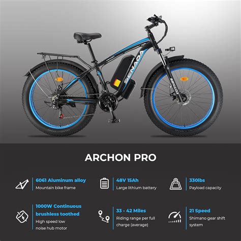 Buy SENADA Archon-PRO Fat Tire Electric Bike 26 X 4 Electric Bicycle ...