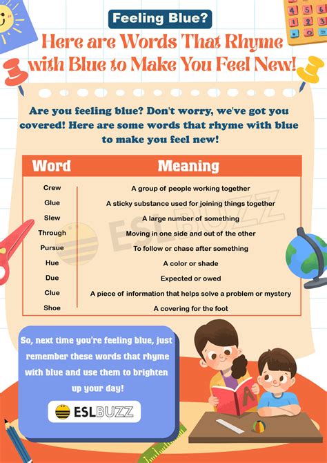 Words that Rhyme with Blue to Boost Your Rhyming Skills - ESLBUZZ