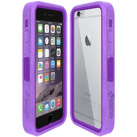 Amzer 300318 CRUSTA Rugged Case Purple on Purple Shell Tempered Glass ...