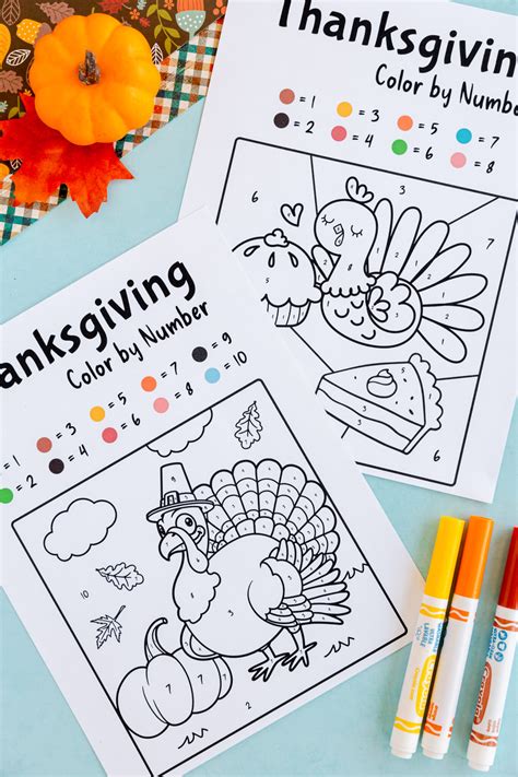 Thanksgiving Color By Number - MIT Printable