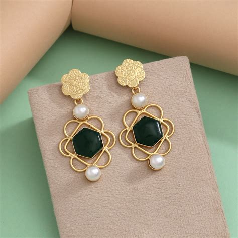 Green Color Amrapali Earrings