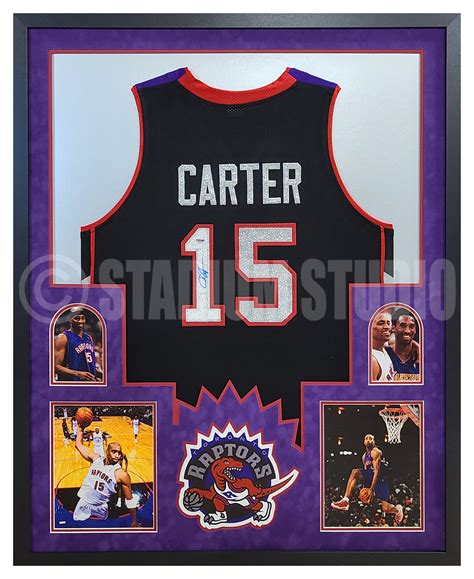 Vince Carter Autographed Framed Toronto Raptors Black Jersey - The ...