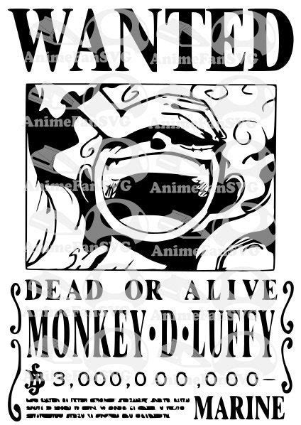 Buy Luffy Wanted Poster SVG Online in India - Etsy