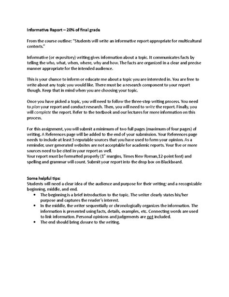 Image result for Informative Report Sample