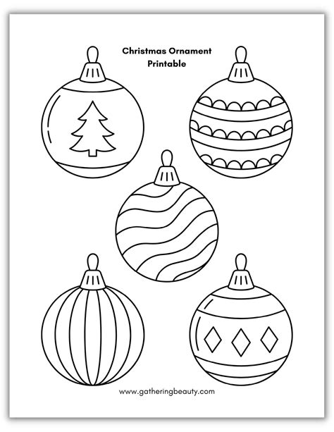 Xmas Printable Coloring Pages Ornaments