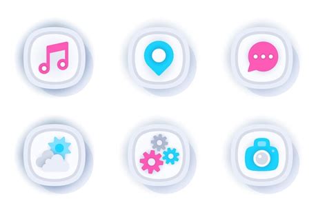 Mobile App-Webkonzept von 3D-Papiersymbolen festgelegt Packen Sie ...