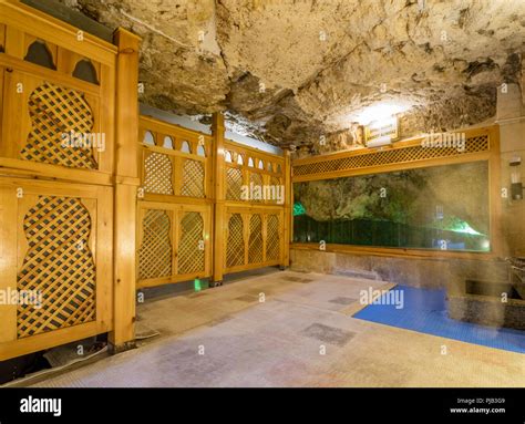 Interior view of cave where prophet Abraham was born at courtyard of ...