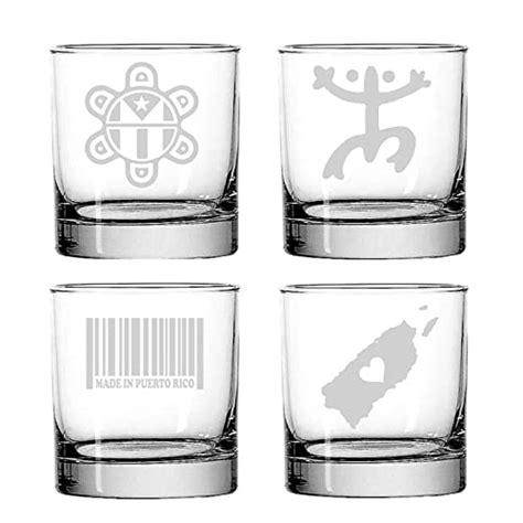 Buy Puerto Rico Rocks Glass Set of Four: Coqui Symbol, Made in Puerto ...