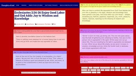 Ecclesiastes 2 24-26 Enjoy Good Labor and God Adds Joy to Wisdom and ...