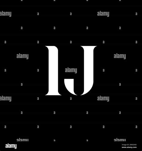 IJ I J letter logo design. Initial letter IJ uppercase monogram logo white color. IJ logo, I J ...
